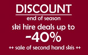 -40% discount on ski rental and second hand ski sale